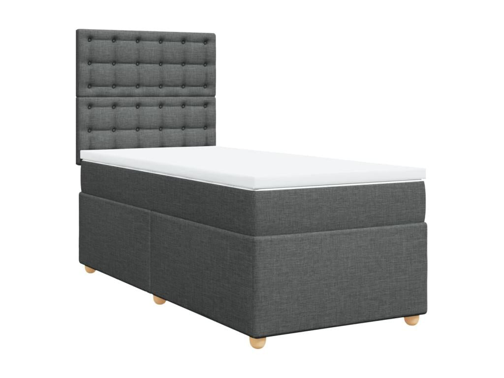 Calmetop bed base with mattress, dark grey, 90x200 cm, fabric, 93360UAVB