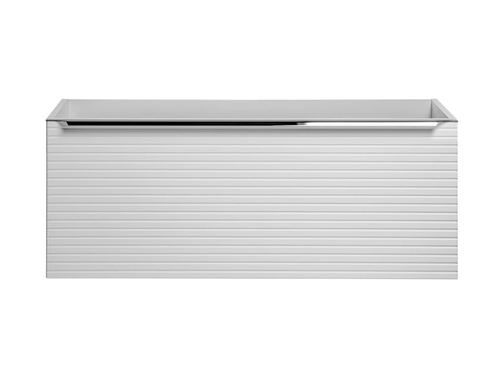 Wall-hung vanity unit with white ribbed finish - 90 cm - Nidchicshop 43641AXNP