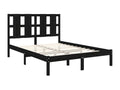Black Bed Solid Pine Wood 140x190 7 26854OTJT
