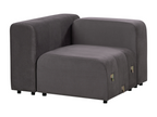 Calmetop Modular Sofa in Dark Grey Velvet with Ottoman, 3-Seater, 15959MTFF