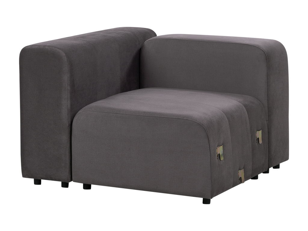 Calmetop Modular Sofa in Dark Grey Velvet with Ottoman, 3-Seater, 15959MTFF
