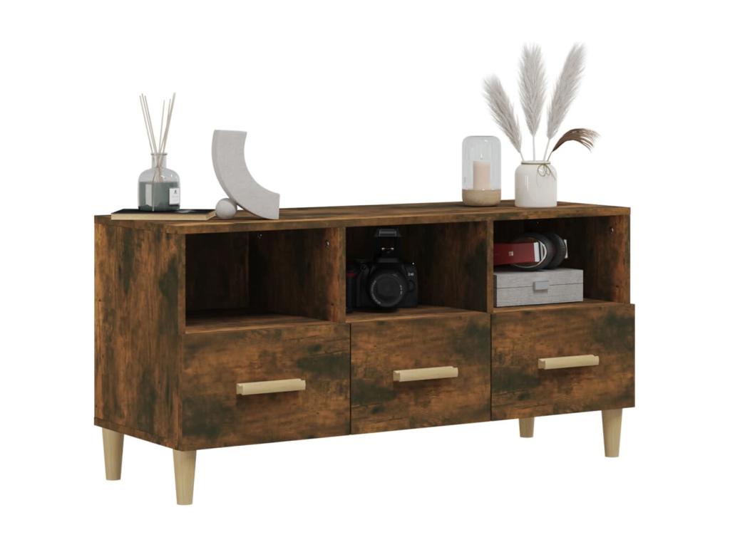 Smoked Oak TV Stand 102x36x50 cm Engineered Wood 73923PVUR