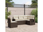 5-piece garden furniture set with cushions, brown wicker resin, 27400HOMK