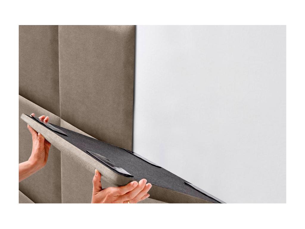 Nidchicshop Upholstered Headboard in Nidchicshop Fabric, Composed of Interchangeable Self-Adhesive Bed Panels for Luxury Bedroom, Earth, 80 cm, 60745KIYW