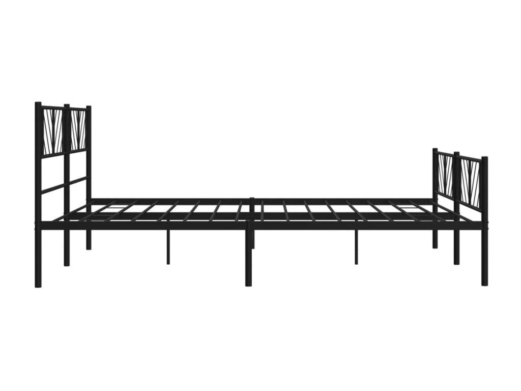 Metal bed frame with headboard and footboard, black, 183x213 cm, 49630LBRW