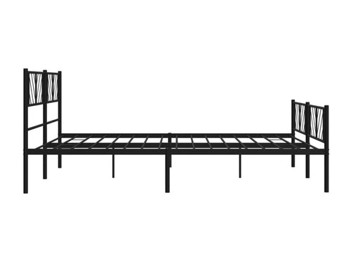 Metal bed frame with headboard and footboard, black, 183x213 cm, 49630LBRW