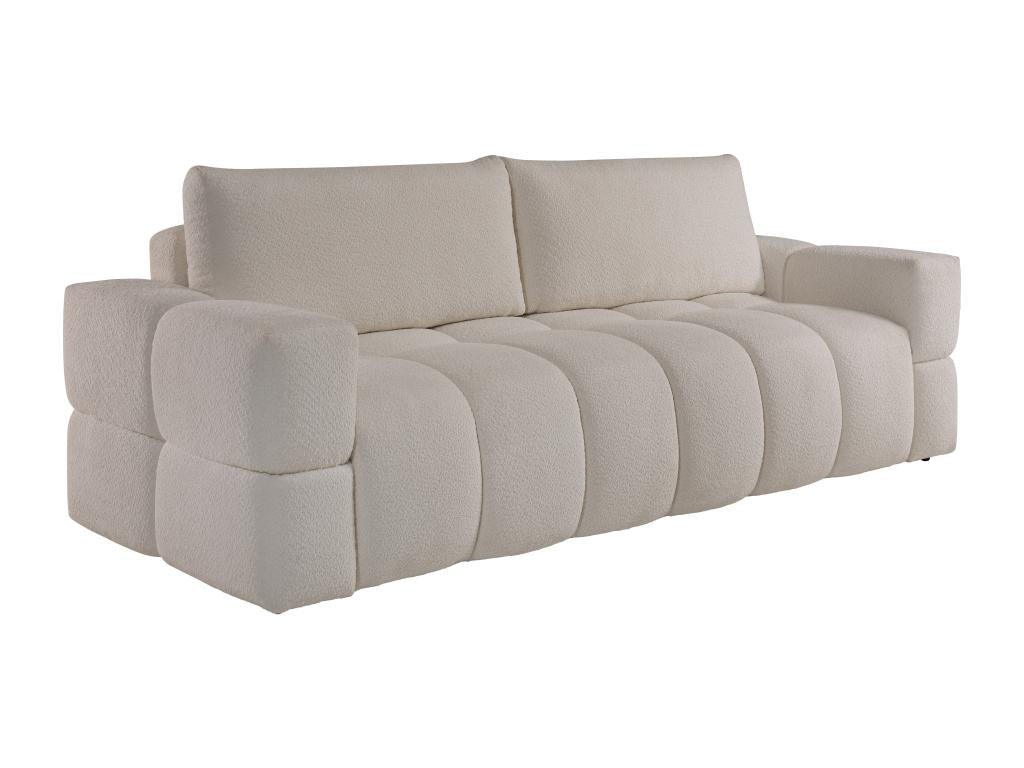 Nidchicshop 35293ZRPB 3-seater convertible sofa in beige bouclé fabric