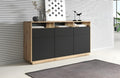 180cm Nidchicshop Collection Sideboard - Oak and Black - Integrated LED Lighting - Nidchicshopes 30691NZZA