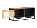 TV stand 90x30x40 cm Raw mango wood and natural cane 23493EAMK