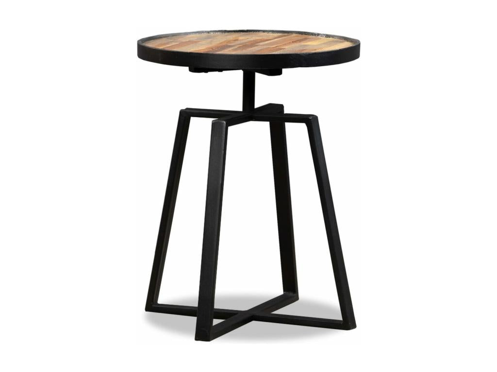 Round side table in reclaimed solid teak 45402EFTL