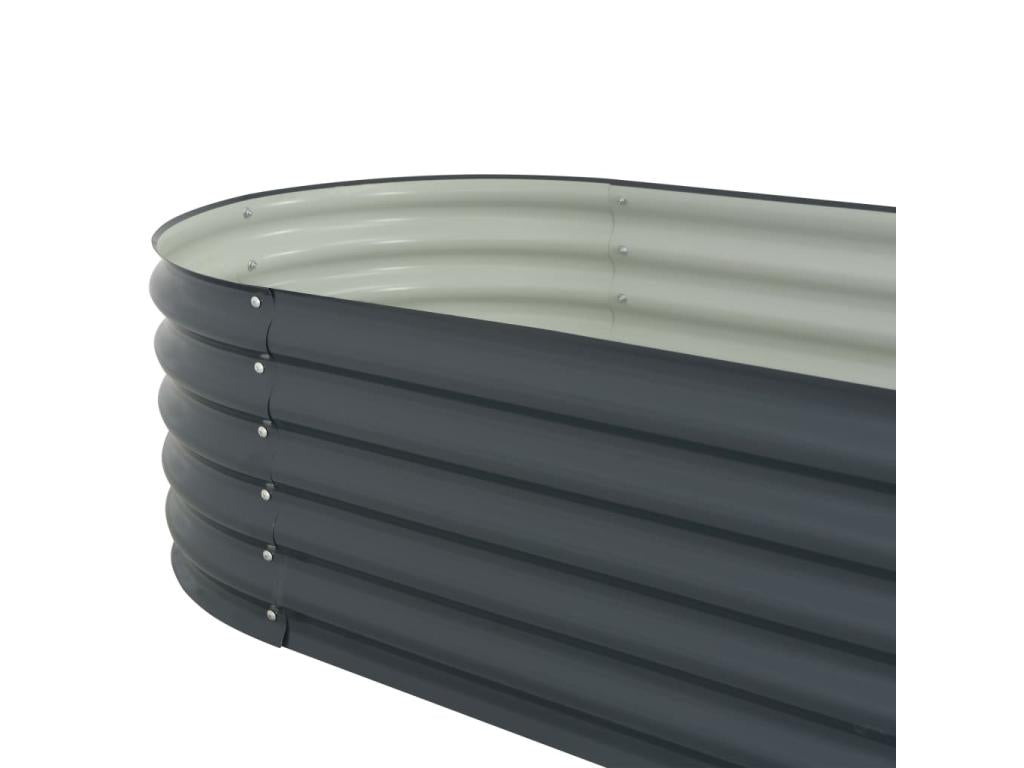 Raised garden bed 240x80x44 cm Galvanized steel Grey 10730QHPN