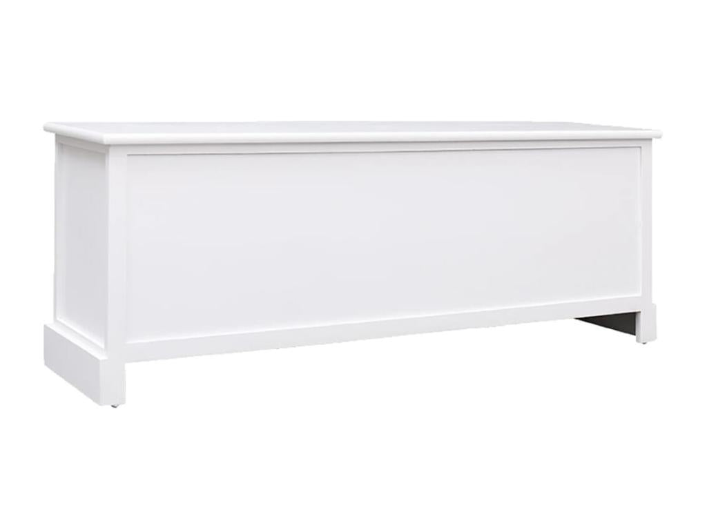 White TV stand 108x30x40 cm Solid Paulownia wood 59539AAYS