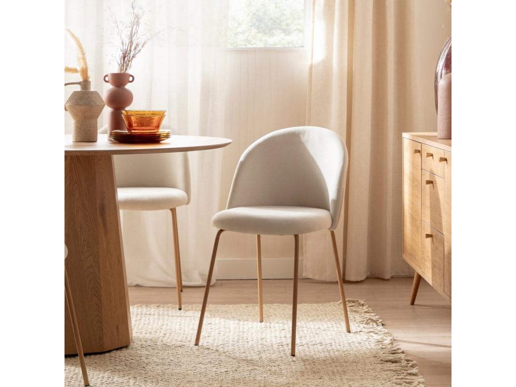 Beige fabric dining chair 49x81 cm - Calmetop 03411KUDY