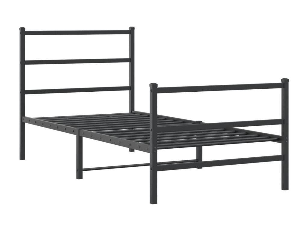 Metal bed frame with headboard/footboard, black, 90x200 cm, 72846LDSV