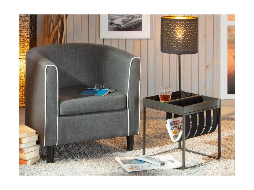 Designer Side Table Magazine Holder 40cm Gray 37029SMMO