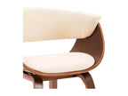 Calmetop 64139TVYK dining chair in bent brown wood and beige faux leather