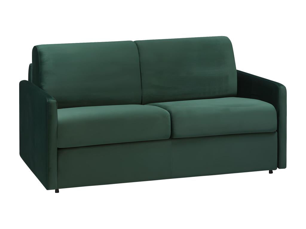 2-seater sofa bed in fir green velvet - 120 cm sleeping area - 18 cm mattress Nidchicshop 63381VRWX