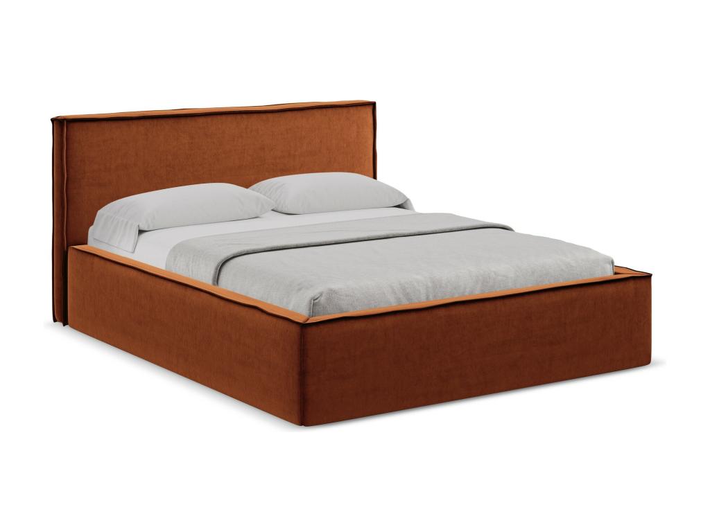 Velvet storage bed 180x200 - terracotta - Calmetop 74893YNDI