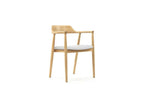Nidchicshop Scandinavian chair in natural wood with white cushion 45528MCFZ