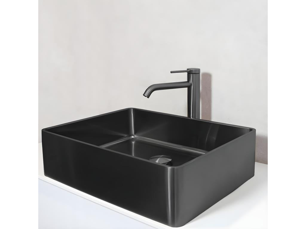 Lollipop high basin mixer tap, gunmetal grey - Calmetop 84665FGCB