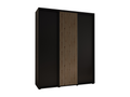 Calmetop 1 Sliding Door Wardrobe 235.2/200/60 3 Doors Black/Black 49726OKLN