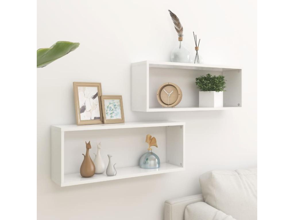 Calmetop 2-piece wall shelves, white, 60x15x23 cm, 03861LUTO