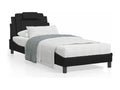 Bed with black mattress 90x190 faux leather 43981TDPE