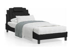 Bed with black mattress 90x190 faux leather 43981TDPE