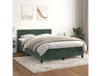 Upholstered bed base and mattress, dark green, 140x200cm, velvet, 09479ZGLR
