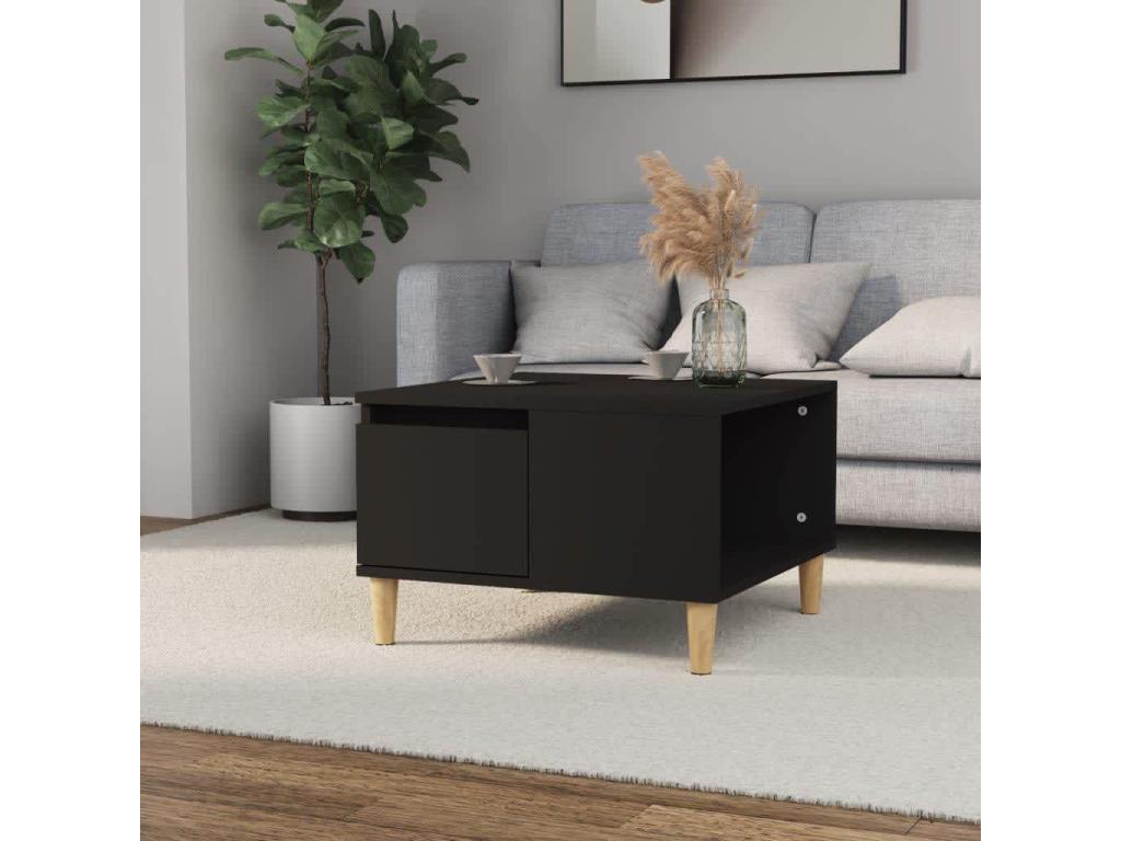 Black coffee table 55x55x36.5 cm engineered wood 42896CXAD