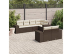 7-piece garden furniture set with cushions, brown woven resin 09600EQGN