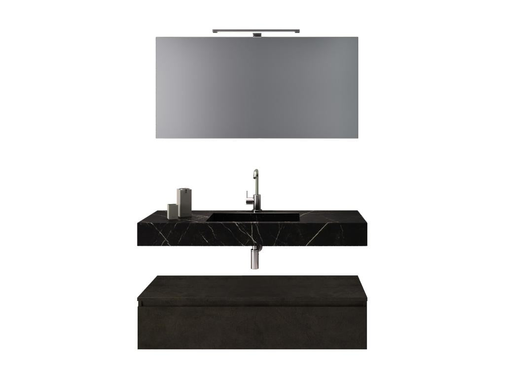 Nidchicshop 5-piece bathroom set, graphite black/lava stone 04498PSTB