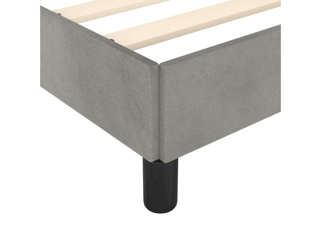 Bed frame without mattress light gray 90x190 cm velvet 42086JSMA