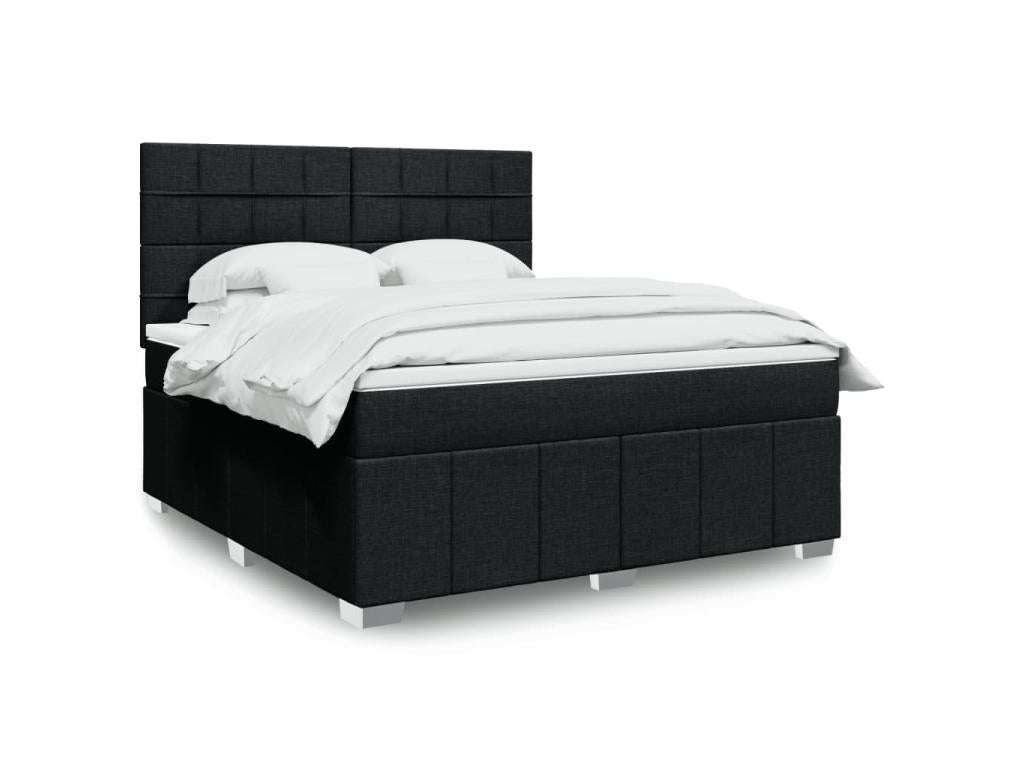 Calmetop bed base with mattress, black, 180x200 cm, fabric, 85518DXCJ