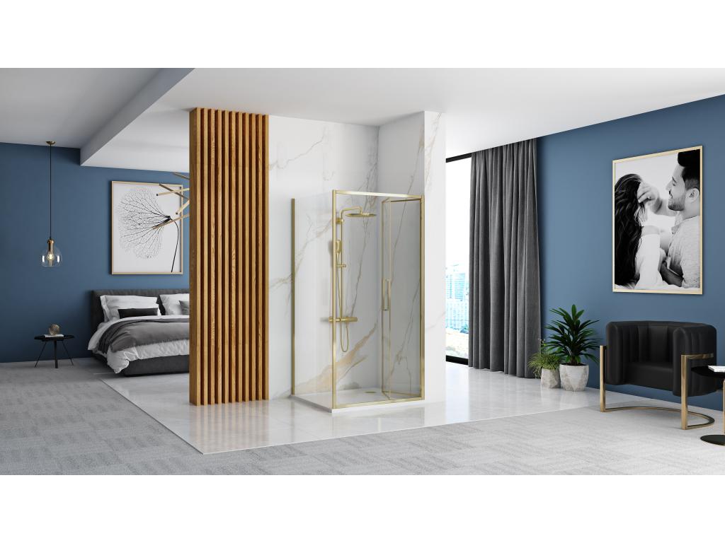 Calmetop Rapid Fold Shower Enclosure 80x80 Gold 70235MEIM