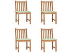 Set of 4 garden chairs with cushions, solid teak wood, 49292ZJSH