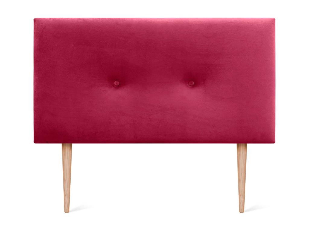 Calmetop Smooth Velvet Headboard with Buttons 105x115 with Bed Legs 105 - Red 00244EVTN