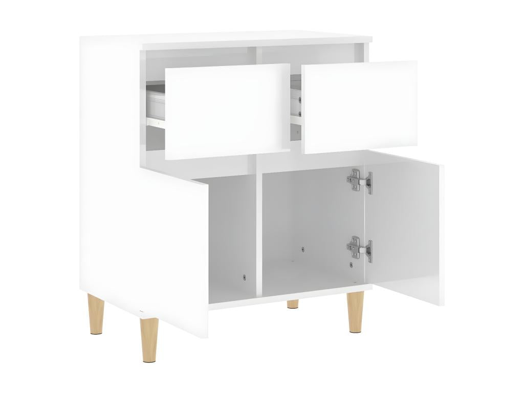 High-gloss white sideboard, 60x35x70 cm, engineered wood, 40395ZWNO
