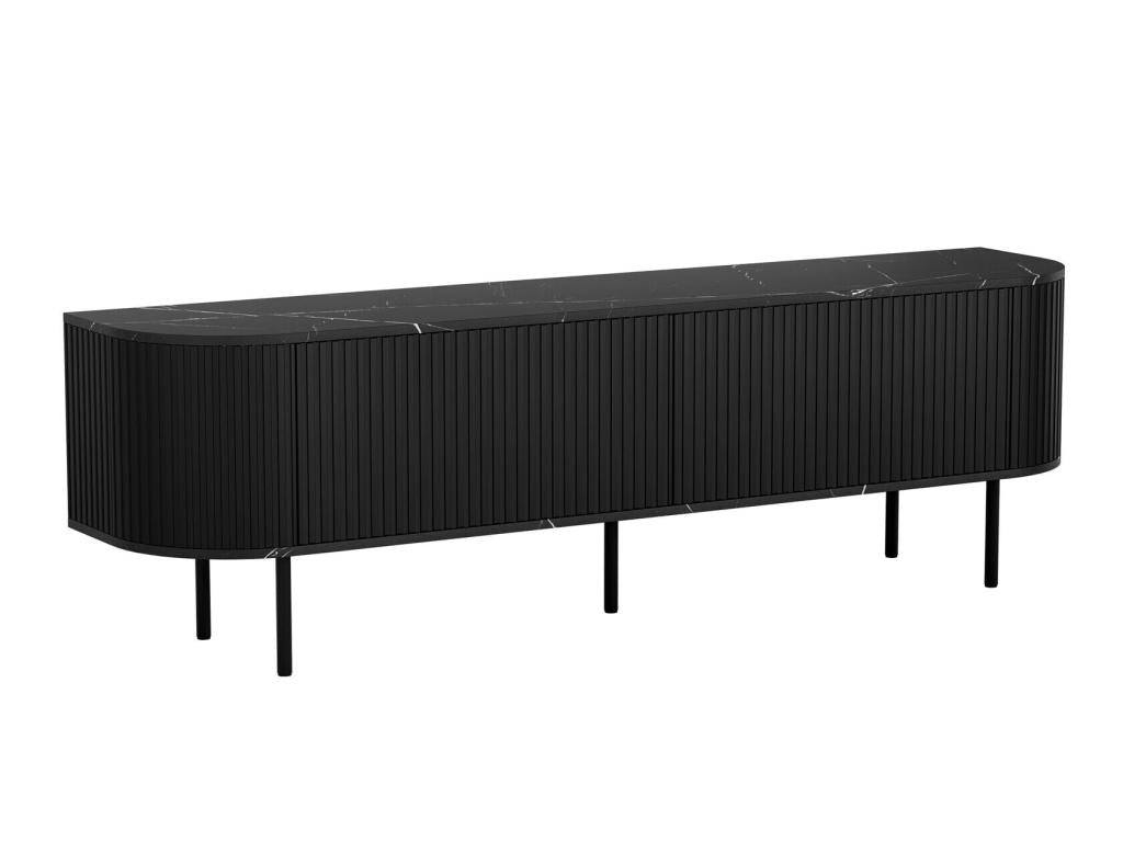 Nidchicshop 196 TV Stand, Black Marble - Black, 180x55x40cm, 90881KEDN