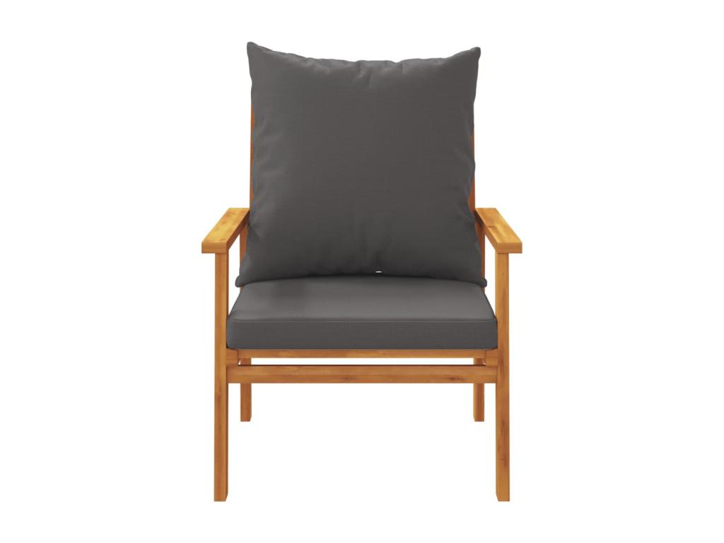 Set of 2 garden armchairs with cushions, solid wood, from Nidchicshop 75618TTAU