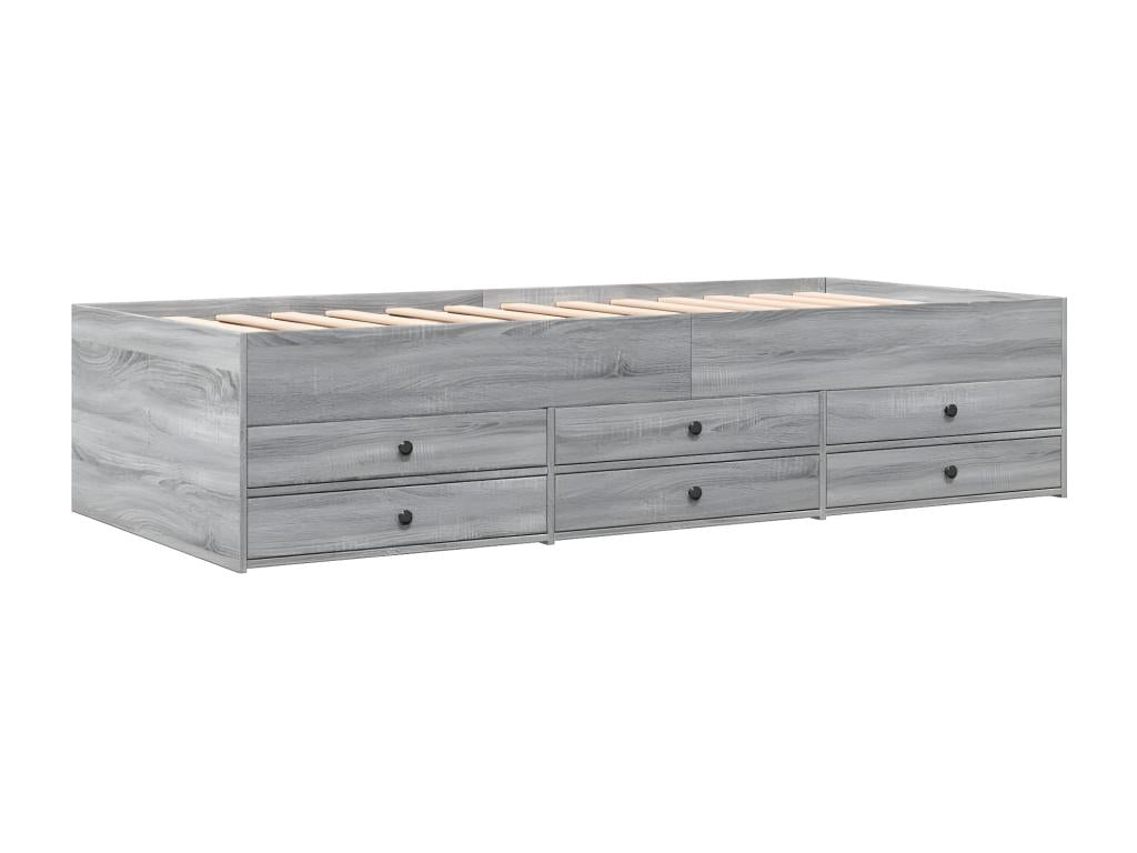 Nidchicshop grey daybed with drawers, 100x200cm, engineered wood, 48180OHMI