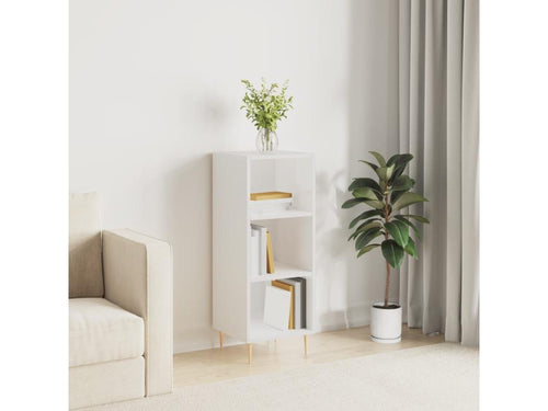 High-gloss white sideboard, 34.5x32.5x90 cm, engineered wood, 92063GQYR