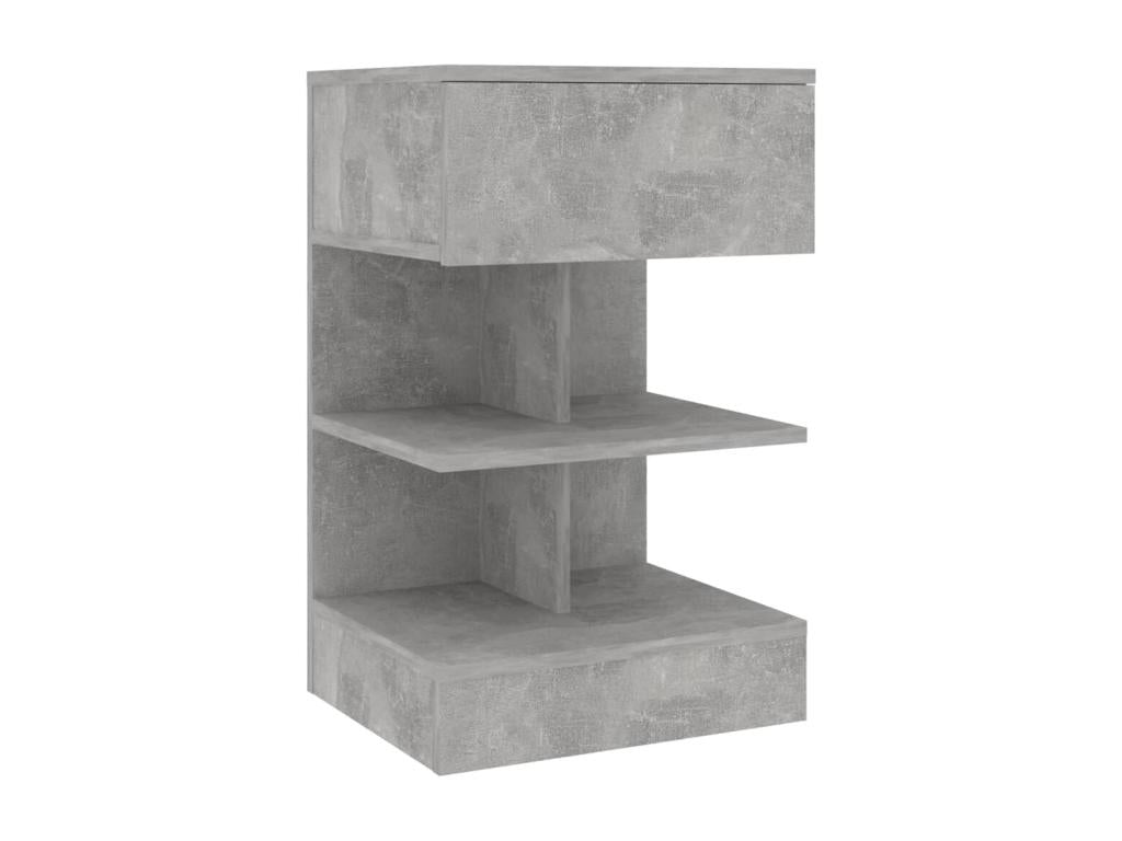 2-piece bedside tables, concrete grey, 40x35x65 cm, 63823VBXO