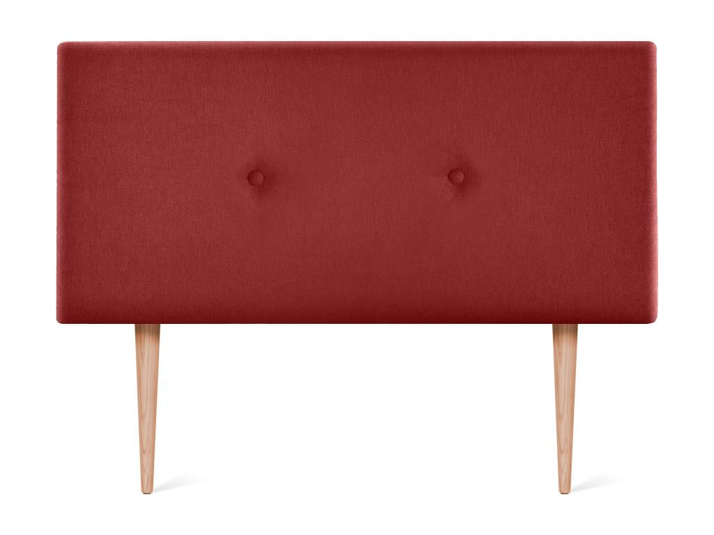 Calmetop Smooth Fabric Headboard with Buttons 90x105cm with Legs for 80/90cm Beds - Red 18799GPCE