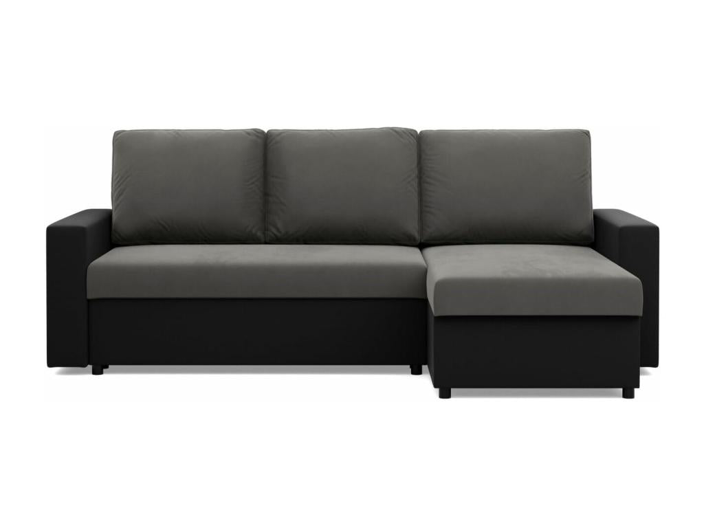 Corner sofa with universal sleeping function, Dark Grey/Black, 14550NBRY