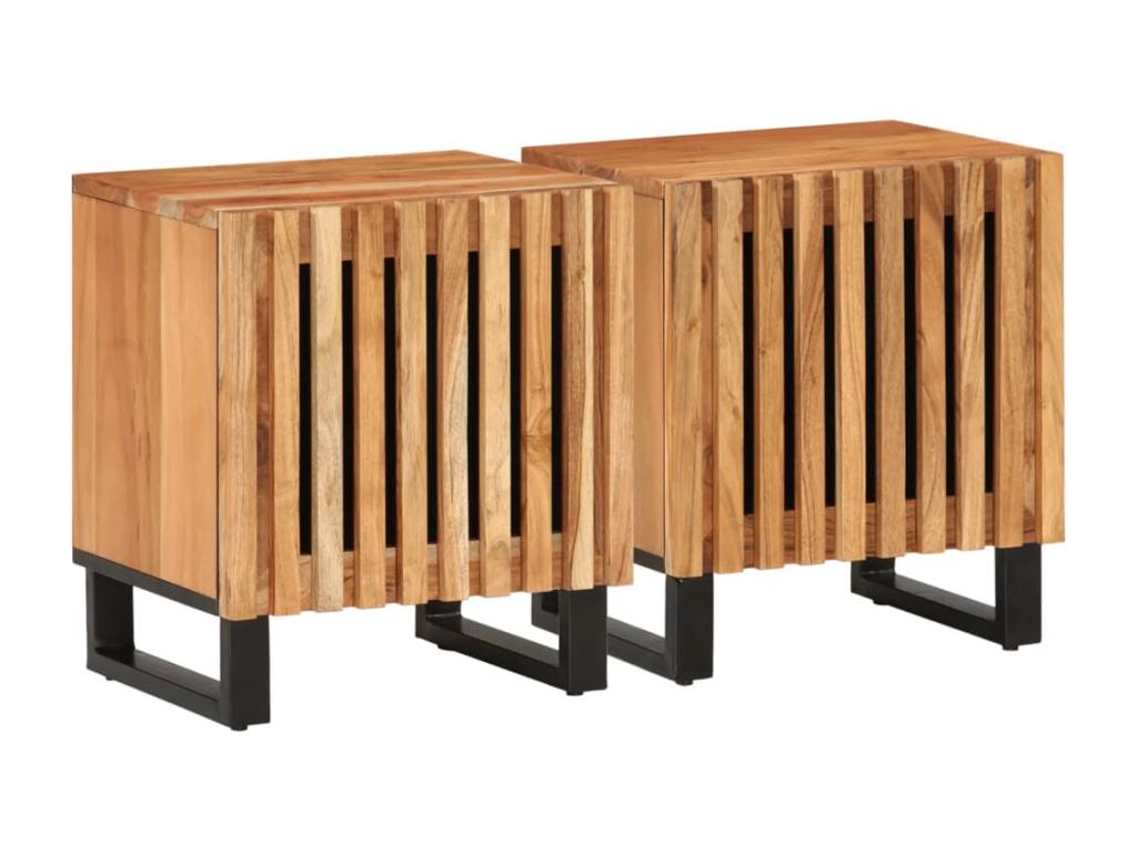 Nidchicshop 2-piece bedside tables, 40x34x46 cm, solid wood, 95129MHGN