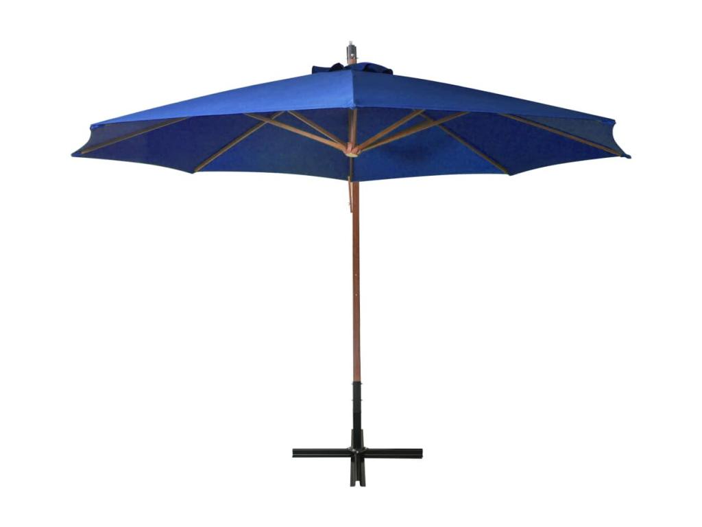 Hanging parasol with blue wooden pole 02 0008707 40682ZHSJ