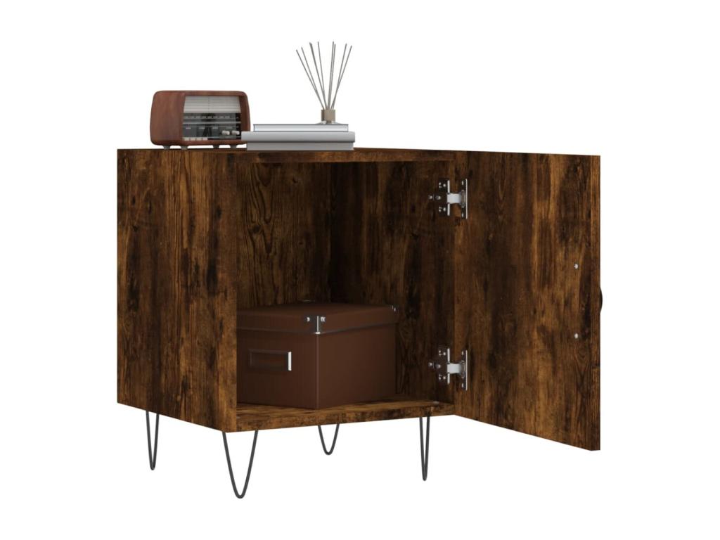 Smoked oak bedside table 40x40x50 cm engineered wood 78987EYGO