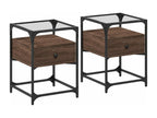 Calmetop - 2-piece bedside tables, brown oak, 40x40x55cm, engineered wood, 27253ASTU