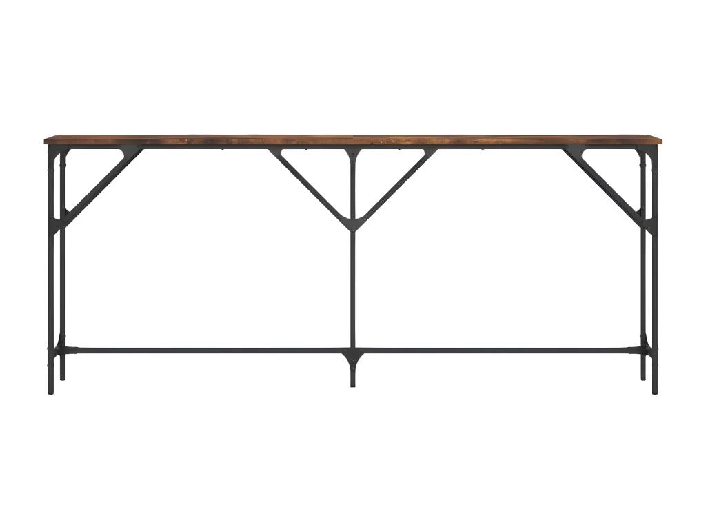 Smoked oak console table, 180x23x75 cm, engineered wood, 81931WMUJ